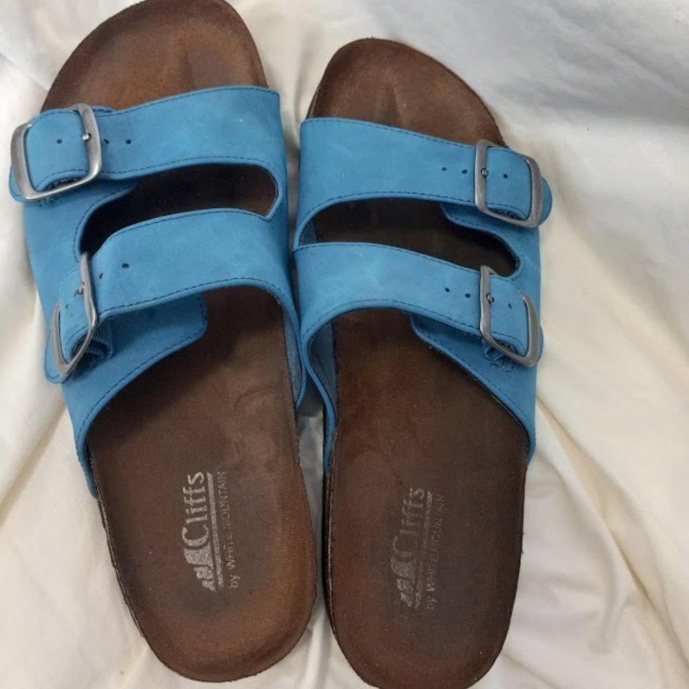 Cliff's by White Mountain Boho Women's Sandals Size 10 Teal Blue - Picture 5 of 5